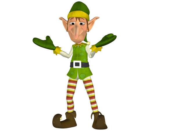 一个悲伤的圣诞精灵的插图图片下载