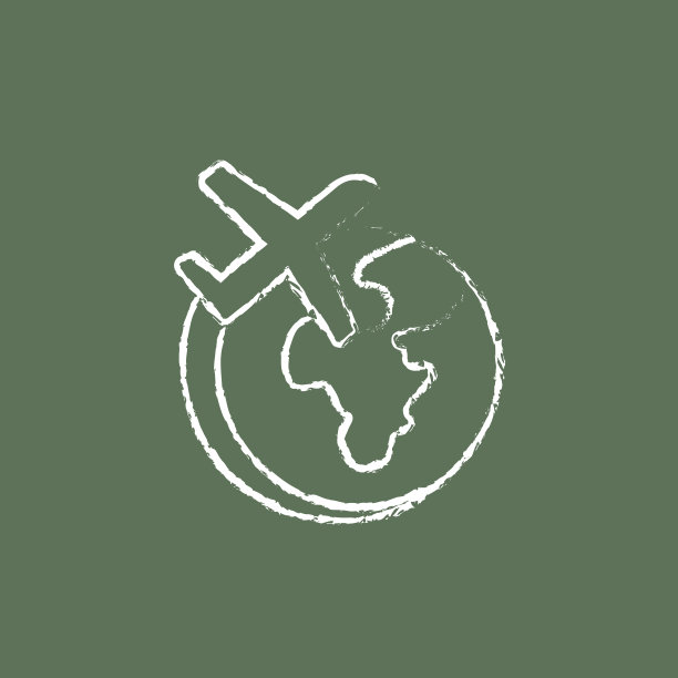 飞机在世界各地飞行用粉笔画的图标图片下载