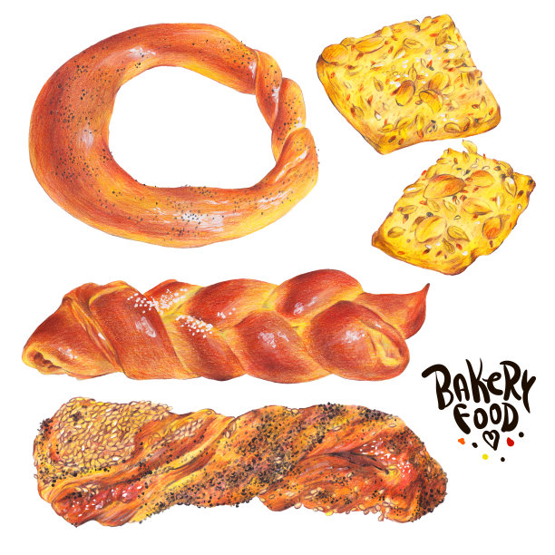 手绘烤盘孤立在一个白色的背景，甜图片下载