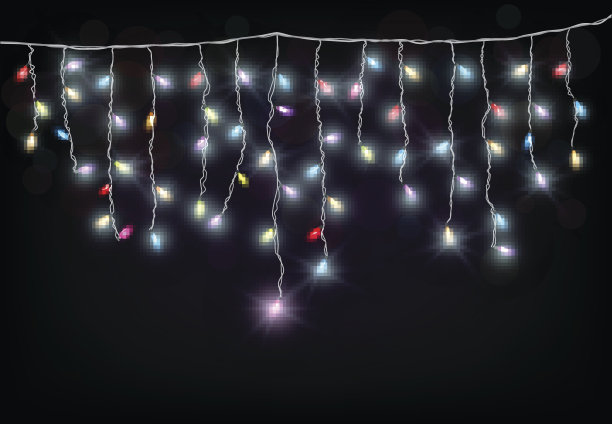 五彩缤纷的圣诞灯图片下载