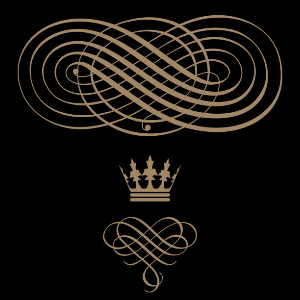 金框旗帜与皇冠图片下载