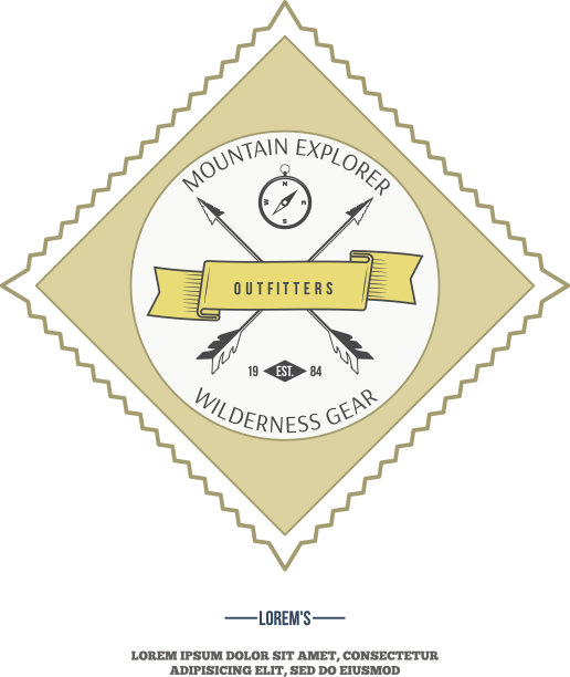荒野齿轮探险徽章图形设计标志标志向量图片下载