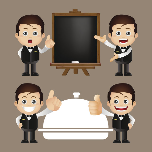 可爱的一套-一套服务员图片下载