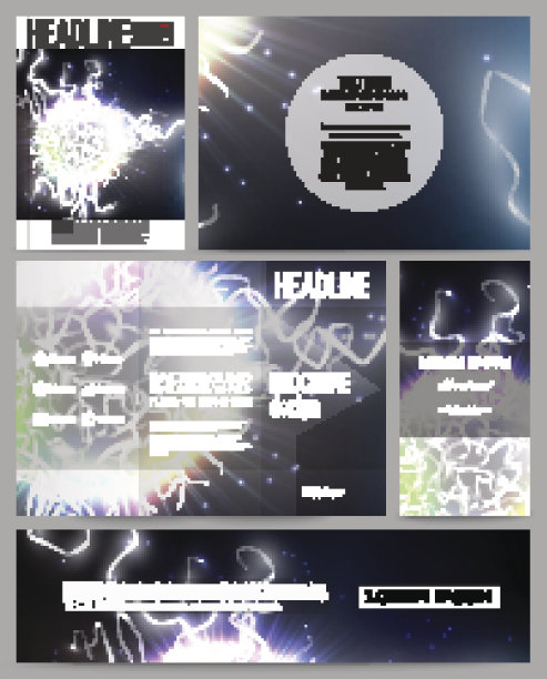 用于演示、小册子、传单或小册子的一套业务模板图片下载