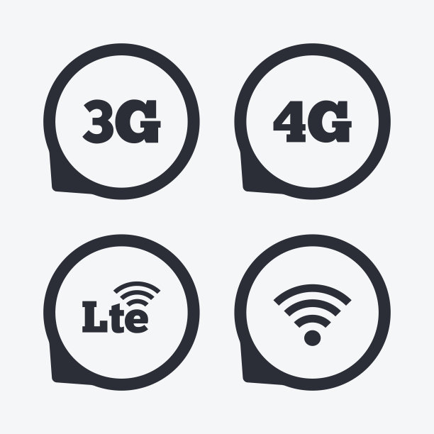移动电信图标。3G, 4G和LTE。图片下载