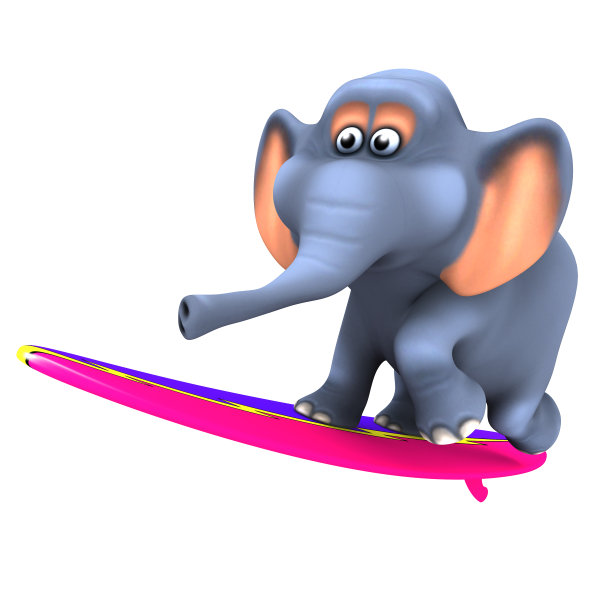 3 d象冲浪图片下载