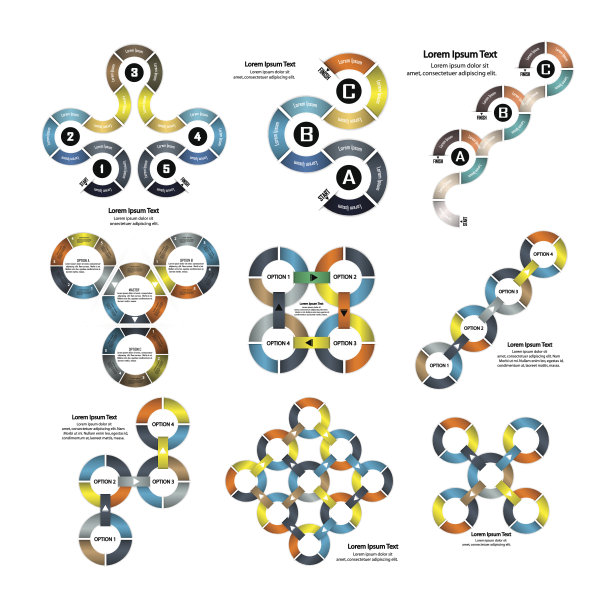 信息图表业务演示模板图片下载