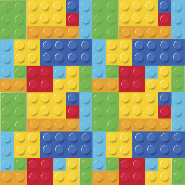 彩色的儿童块矢量插图模式图片下载