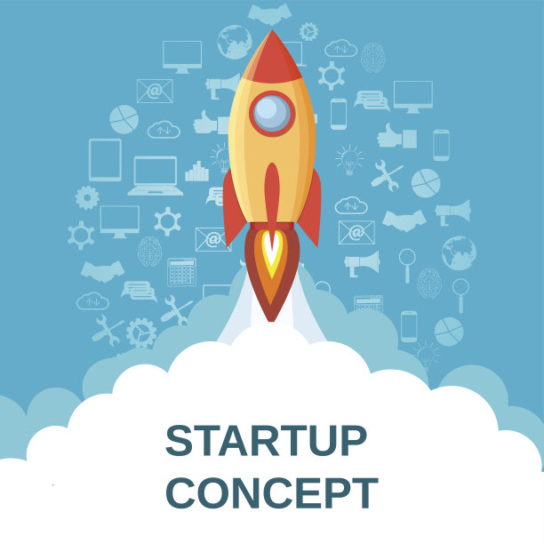 开始概念平面风格。图片下载