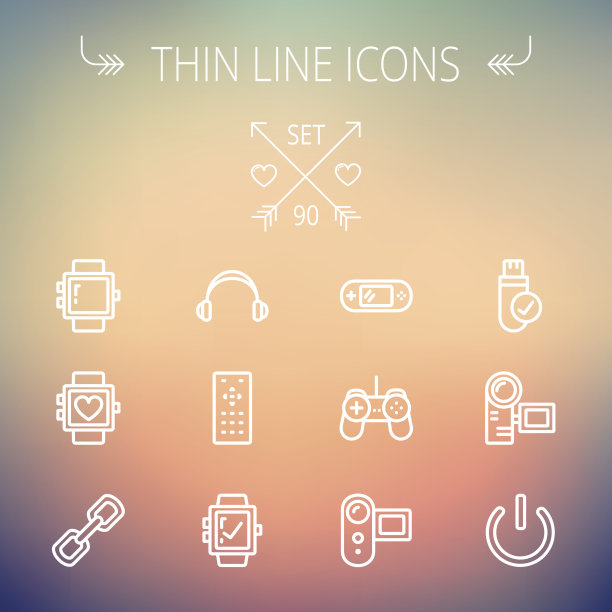 技术细线图标集图片下载