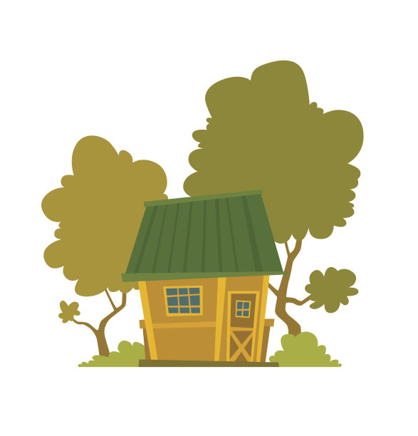 可爱的亮黄色小房子图片下载