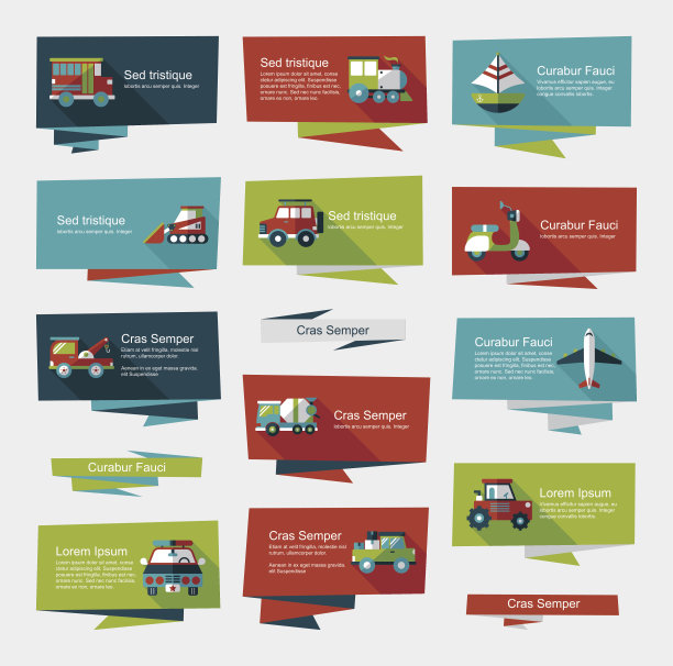 交通横幅平面设计背景集，eps10图片下载