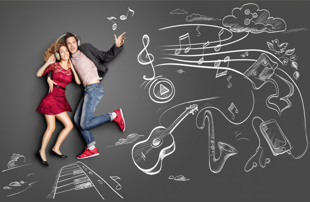 日期和音乐。图片下载