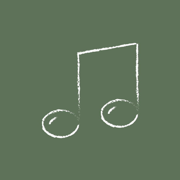 用粉笔绘制的音符图标图片下载