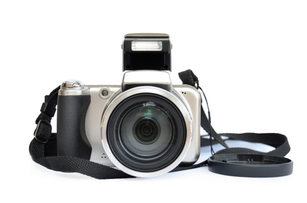 灰色摄像机孤立在白色背景上图片下载