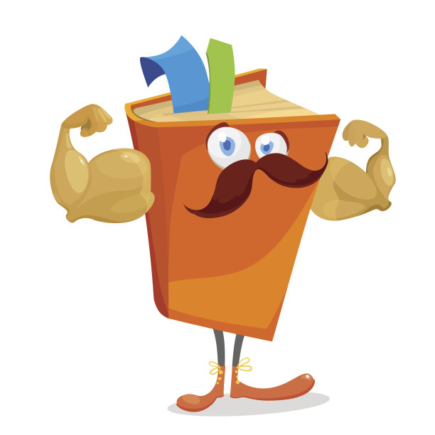 卡通橙书大力士图片下载