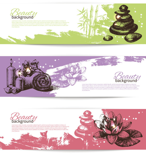 温泉横幅套装图片下载