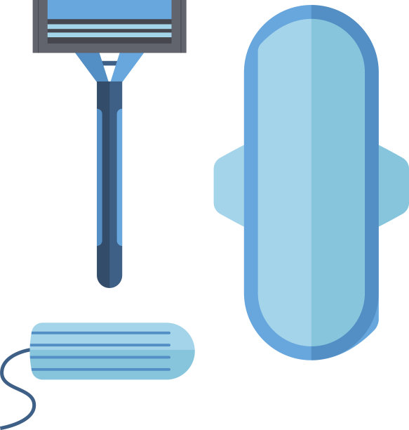 女性卫生巾产品扁平矢量图图片下载