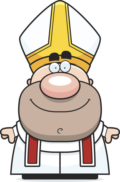 快乐的卡通教皇图片下载