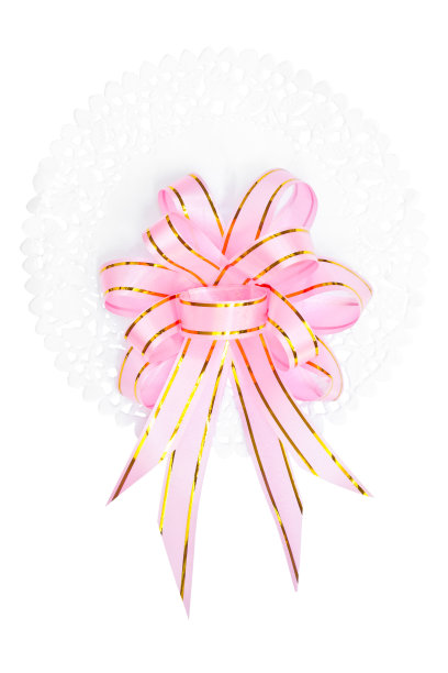 粉色和金色的缎带图片下载