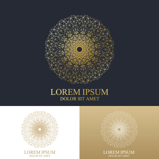 用线和点连接的几何抽象圆形。图形素材图片