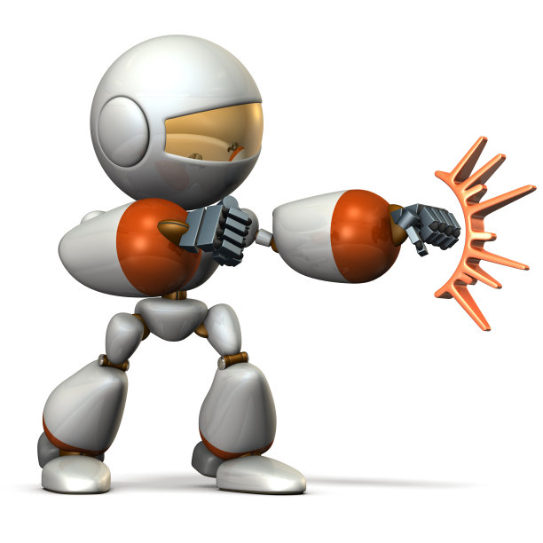 孩子的机器人攻击。图片下载