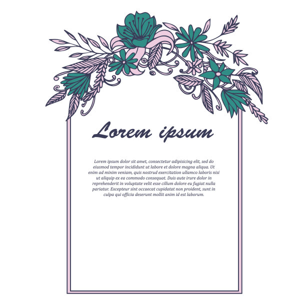 花的框架。可爱的复古的花。图片下载