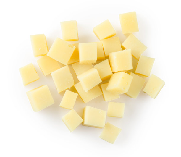 帕尔玛干酪立方体。前视图。图片下载