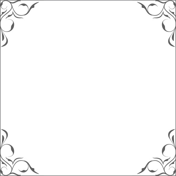 复古的花卉框架，矢量插图素材图片