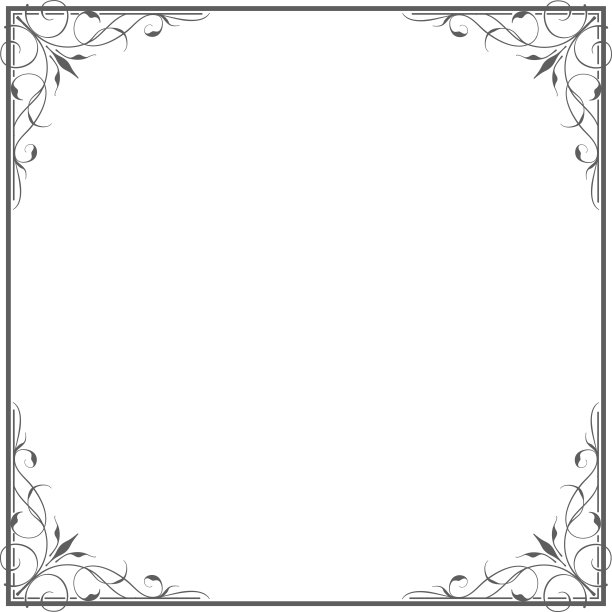 复古的花卉框架，矢量插图素材图片