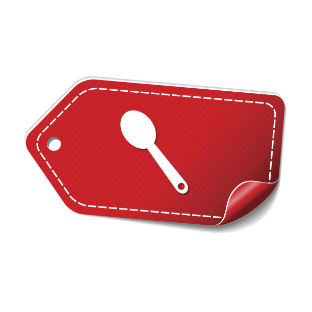 勺子红色矢量图标设计图片下载