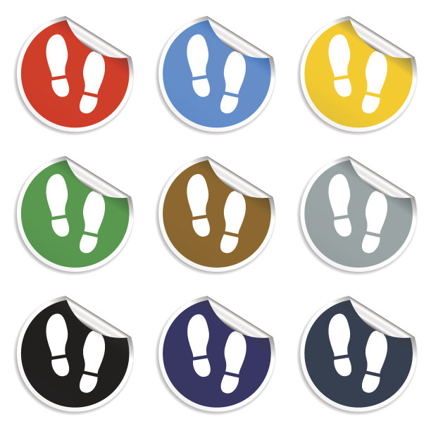 鞋底印有鞋标。鞋子打印图标。矢量图图片下载