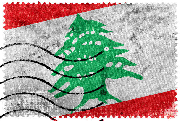 黎巴嫩国旗旧邮票图片下载