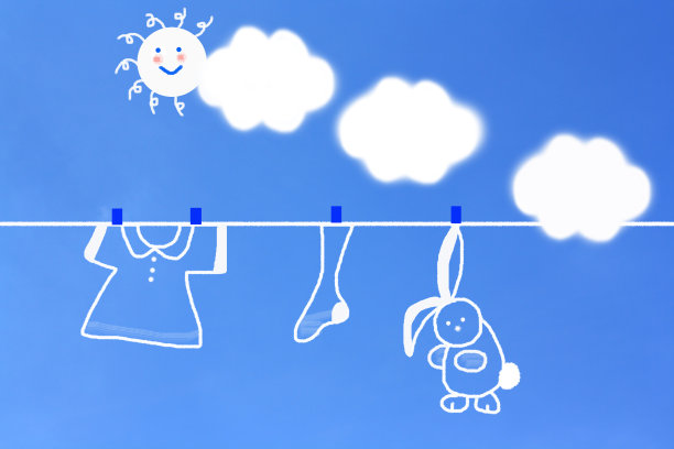 衣服挂在晾衣绳上的格式图片下载