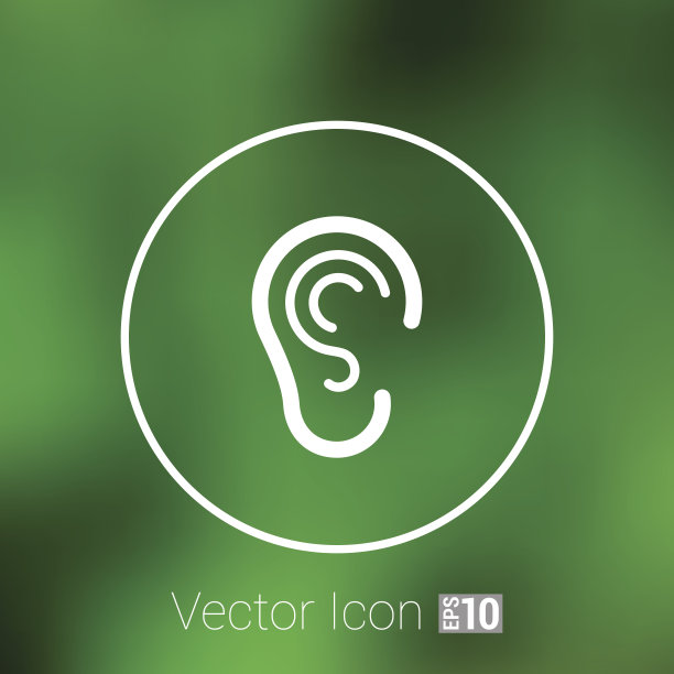 耳朵图标听矢量听聋人标志图片下载
