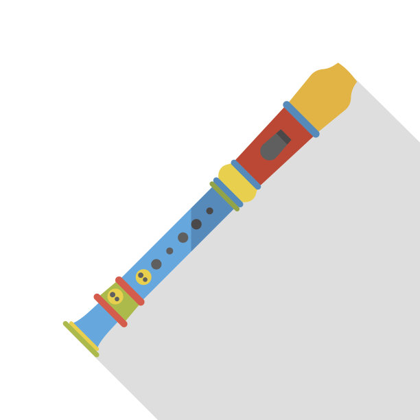 长笛乐器平面图标图片下载