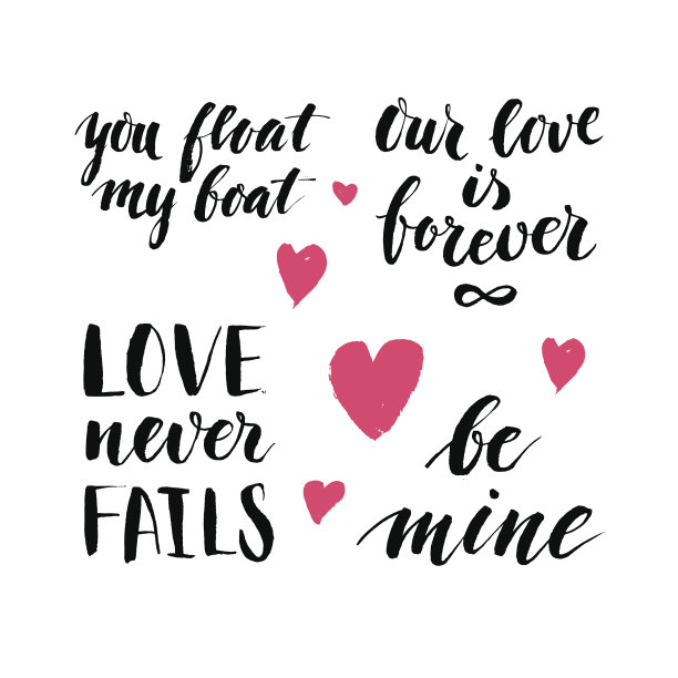 一套手写的墨水，关于爱情的名言和短语图片下载