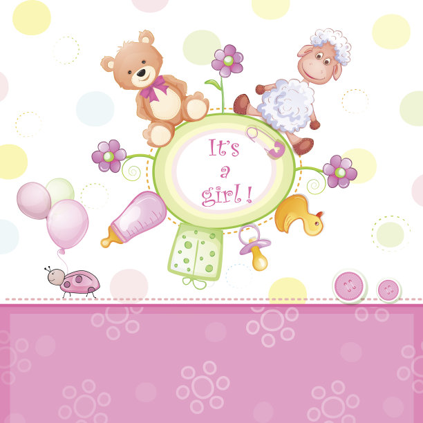 婴儿送礼卡和玩具。图片下载