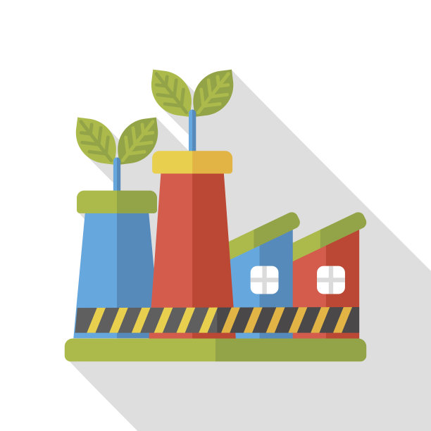 环保理念平面图标;工厂减少工作图片下载