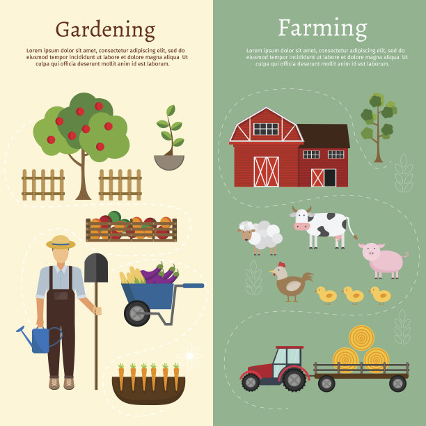 大量的矢量农场元素图片下载