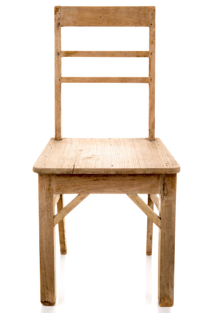 肮脏的旧木椅孤立在白色上图片下载