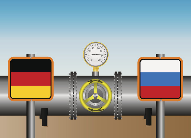 矢量插图。主要输气管道为俄罗斯-德国。图片下载