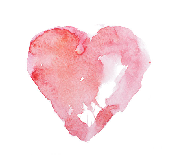 水彩水彩画手绘红心彩艺术彩绘图片下载
