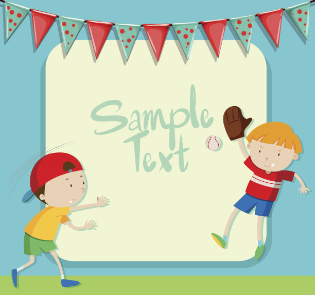 边界设计与男孩打棒球图片下载