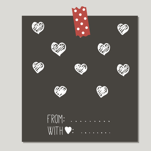 手绘可爱卡片与爱的设计。图片下载