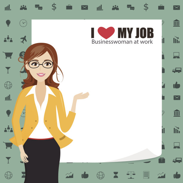 有纸板的女商人图片下载