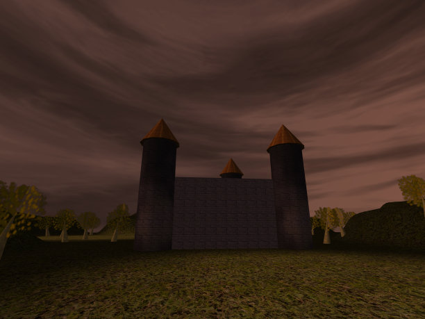 带有城堡的黑暗景观图片下载