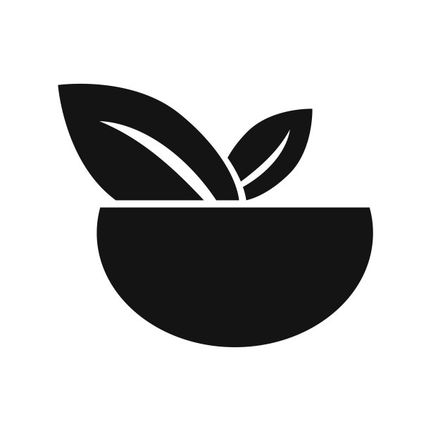 素食食物蔬菜沙拉在碗符号图标矢量插图图片下载