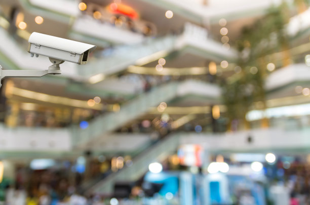 闭路电视监控摄像头对监控照片进行了抽象模糊处理图片下载