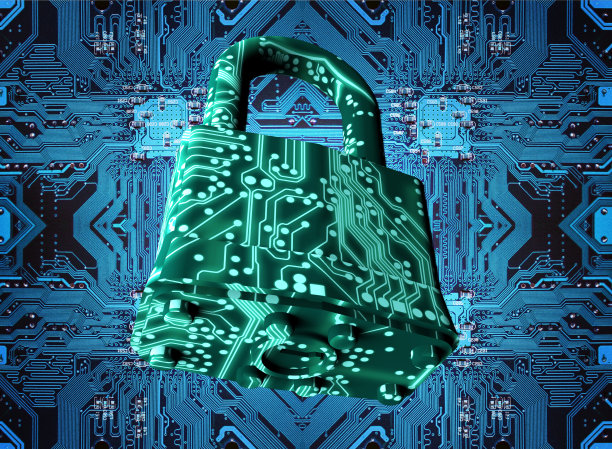 电子环境中的数字安全概念挂锁图片下载